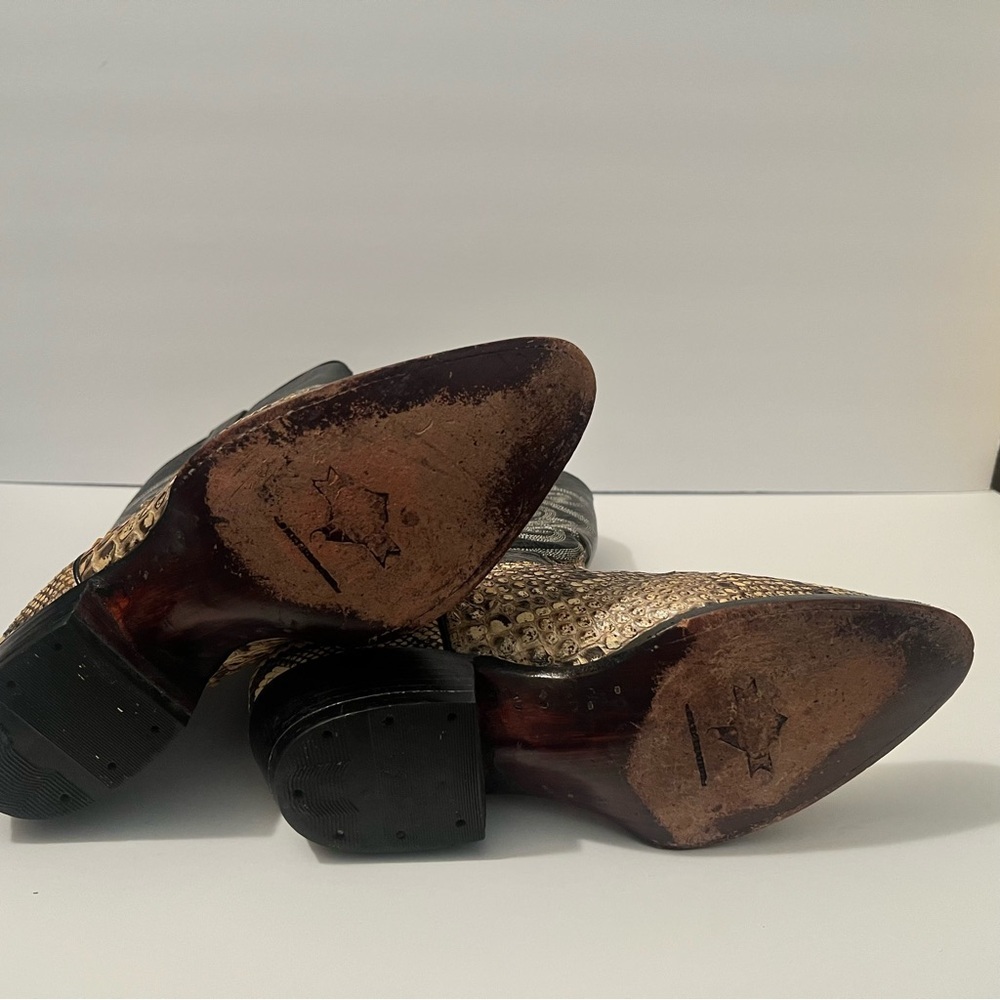 Vintage Black Jack Genuine Snakeskin Cowboy Boots Handmade USA Women’s 29 1/2 - Picture 13 of 16
